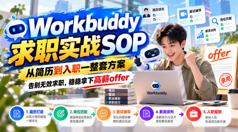 Workbuddy求职实战SOP，从简历到入职一整套方案，告别无效求职，稳稳拿下高薪offer-我爱项目网