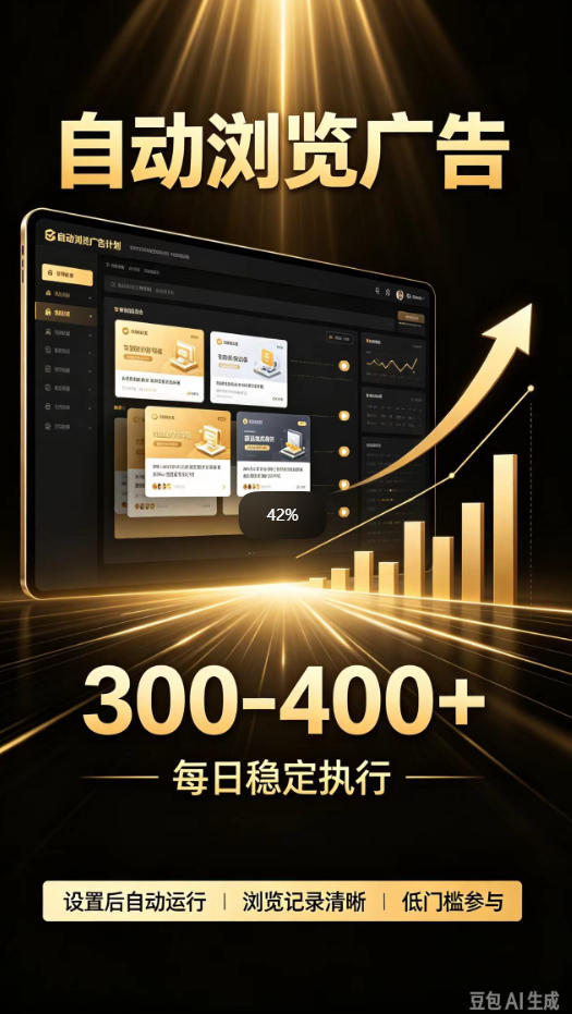 自动浏览广告计划，0门槛副业，日入300-400，躺賺稳定风口项目，无需人工操作，解放双手【揭秘】-我爱项目网
