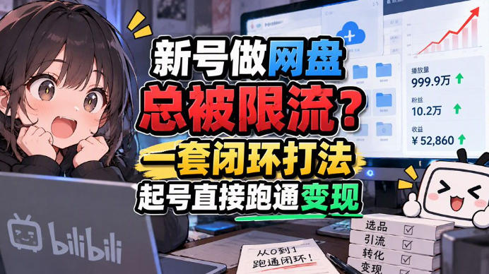 网盘拉新SOP：小白前期宝典，每一步都有明确动作，几千测试出来的打法，全程不限流-我爱项目网