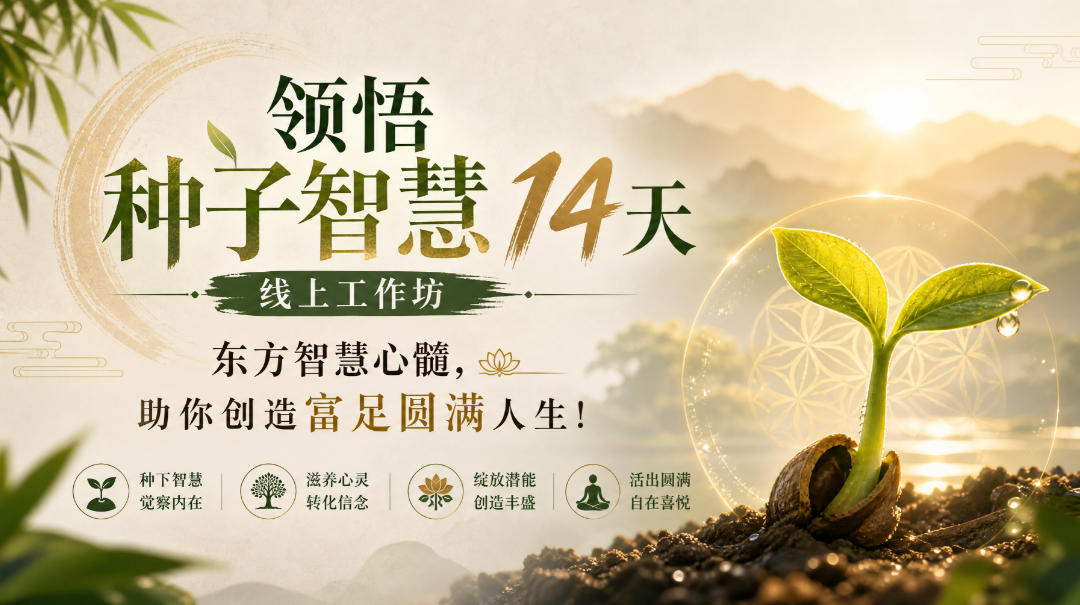 鹿大米领悟种子智慧14天线上工作坊，东方智慧心髓，助你创造富足圆满人生！-我爱项目网