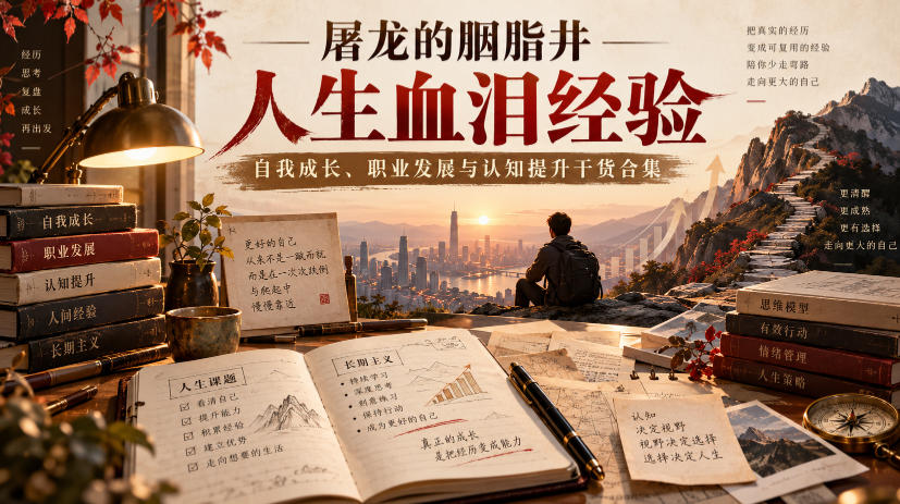 屠龙的胭脂井人生血泪经验｜自我成长、职业发展与认知提升干货合集【文档】-我爱项目网