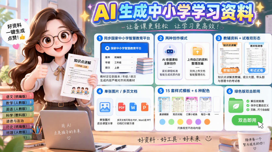 孩子的教辅别再乱买了：同步国家中小学智慧平台，AI一键生成图文教辅和试卷-我爱项目网