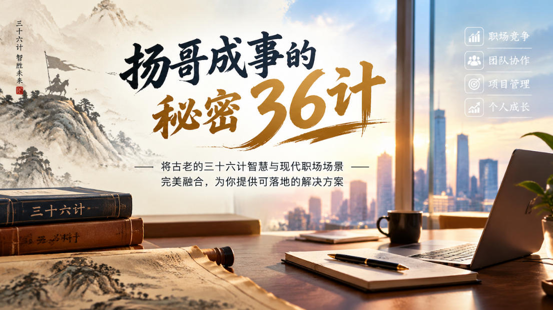 扬哥成事的秘密36计,将古老的三十六计智慧与现代职场场景完美融合,为你提供可落地的解决方案-我爱项目网