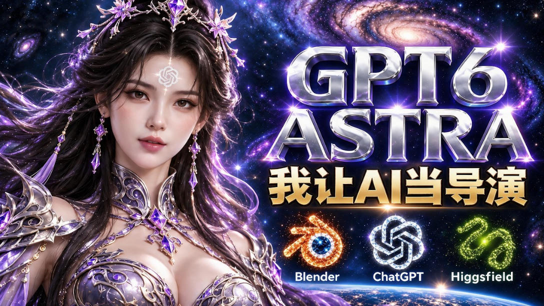 让GPT-6 Astra当导演！Higgsfield和Blender实战打造30秒玄幻精准运镜短片！-我爱项目网