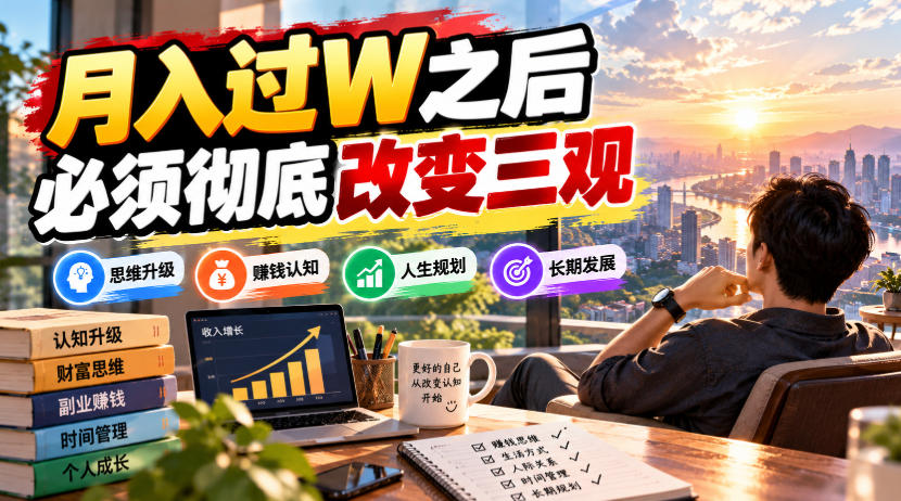 某公众号付费文章：月入过W之后，必须彻底改变三观-我爱项目网