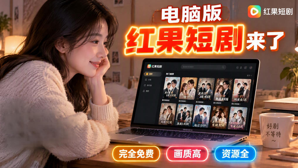 手机看短剧费眼?电脑版红果短剧来了,完全免费、画质高、资源全-我爱项目网