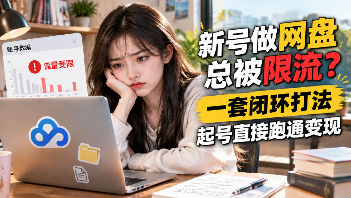 网盘拉新SOP：小白新号过限流-我爱项目网