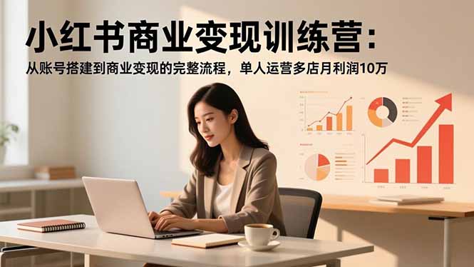 （16698期）小红书商业变现训练营：从账号搭建到商业变现的完整流程，单人运营多店月利润10万-我爱项目网