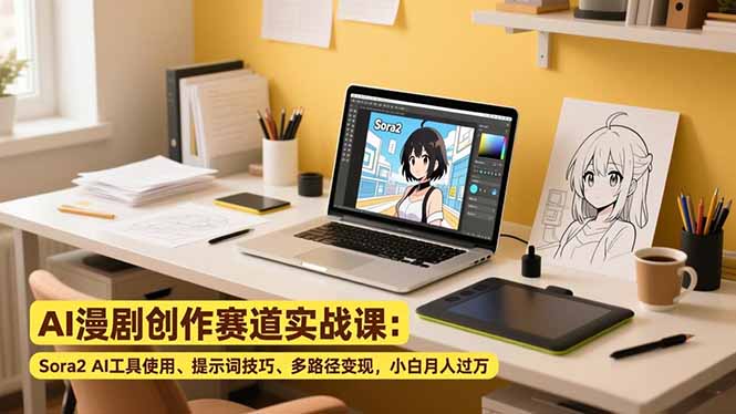 （16936期）AI漫剧创作赛道实战课：Sora2 AI工具使用、提示词技巧、多路径变现，小白月入过万-我爱项目网
