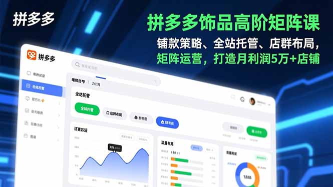 （16915期）拼多多饰品高阶矩阵课，铺款策略、全站托管、店群布局，矩阵运营，打造月利润5万+店铺-我爱项目网