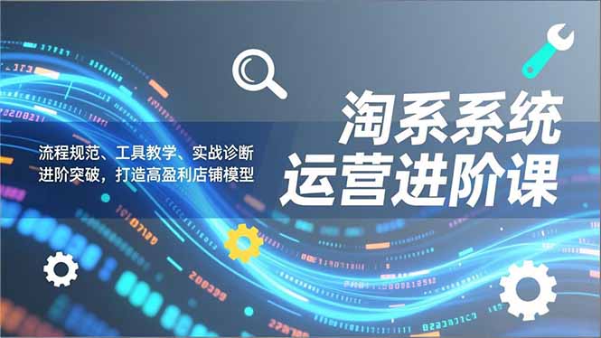 （16927期）淘系系统运营进阶课2.0，流程规范、工具教学、实战诊断，进阶突破，打造高盈利店铺模型-我爱项目网