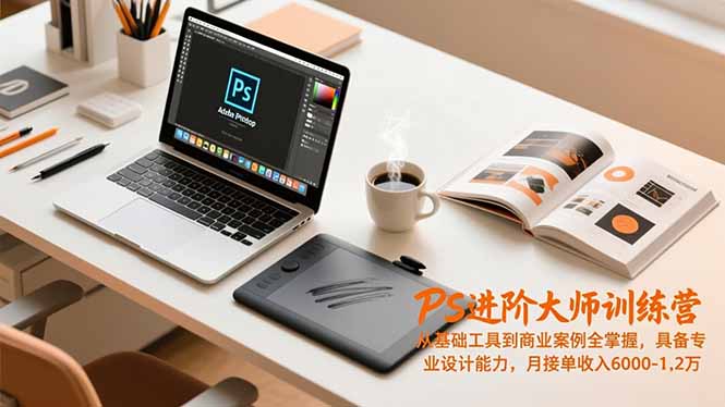 (16868期)PS进阶大师训练营,从基础工具到商业案例全掌握,具备专业设计能力,月接单收入6000-1.2万-我爱项目网