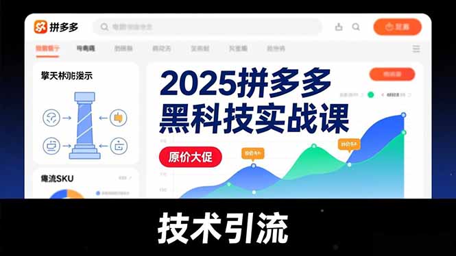 （16977期）2025拼多多黑科技实战课，擎天柱玩法、爆流SKU、原价大促，技术引流，单店日销轻松破千单-我爱项目网