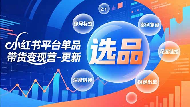（16979期）小红书平台单品带货变现营-更新，极致选品、账号标签、案例复盘，深度链接，快速启动稳定出单-我爱项目网