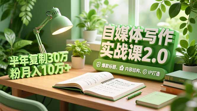（16734期）自媒体写作实战课2.0，爆款标题、内容结构、IP打造，半年复制30万粉月入10万+-我爱项目网