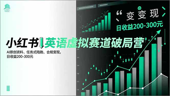 （16828期）小红书英语虚拟赛道破局营，AI原创资料、任务式陪跑、合规变现，日收益200-300元-我爱项目网