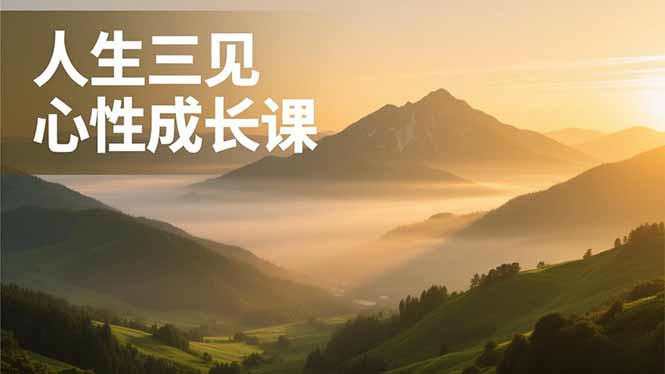 （16897期）人生三见心性成长课，见天地众生自己，搞透人性安顿身心，活出清晰自我，内在富足无价-我爱项目网