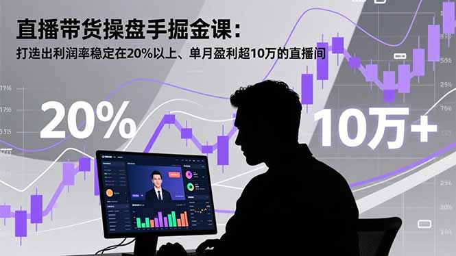 （16727期）直播带货操盘手掘金课：打造出利润率稳定在20%以上、单月盈利超10万的直播间-我爱项目网