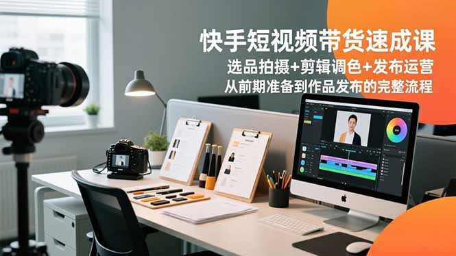 （16752期）快手短视频带货速成课，选品拍摄+剪辑调色+发布运营，从前期准备到作品发布的完整流程-我爱项目网