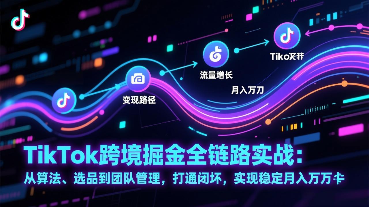 （17216期）TikTok跨境掘金全链路实战：从算法、选品到团队管理，打通闭环，实现稳定月入万刀-我爱项目网