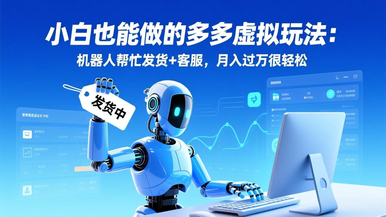 (17230期)小白也能做的多多虚拟玩法:机器人帮忙发货+客服,月入过万很轻松-我爱项目网