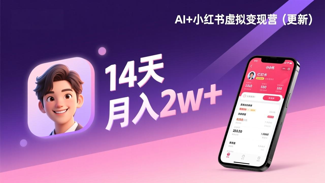 (17275期)AI+小红书虚拟变现营(更新),14天掌握选品、笔记、成交,打造自动化月入2w+事业-我爱项目网