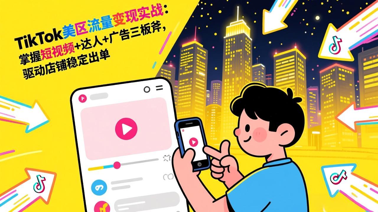 （17244期）TikTok美区流量变现实战：掌握短视频+达人+广告三板斧，驱动店铺稳定出单-我爱项目网