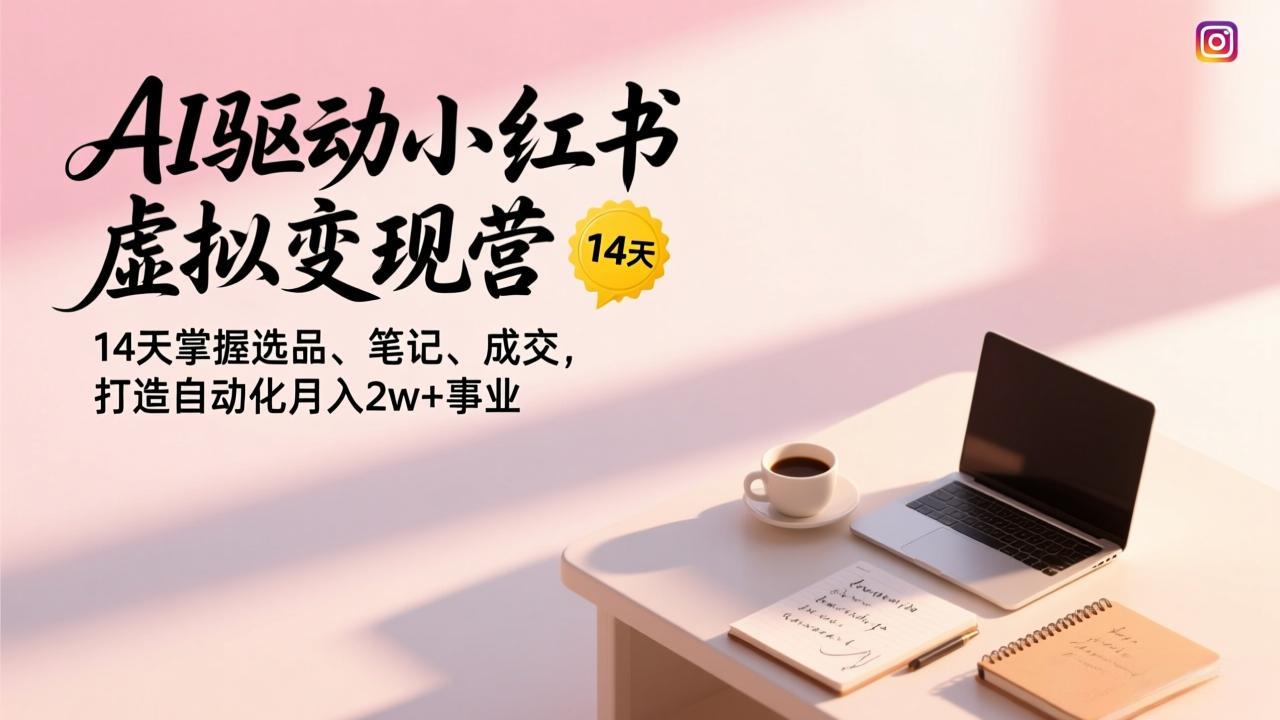（17204期）AI驱动小红书虚拟变现营，14天掌握选品、笔记、成交，打造自动化月入2w+事业-我爱项目网