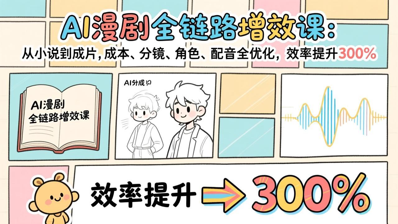 （17245期）AI漫剧全链路增效课：从小说到成片，成本、分镜、角色、配音全优化，效率提升300%-我爱项目网