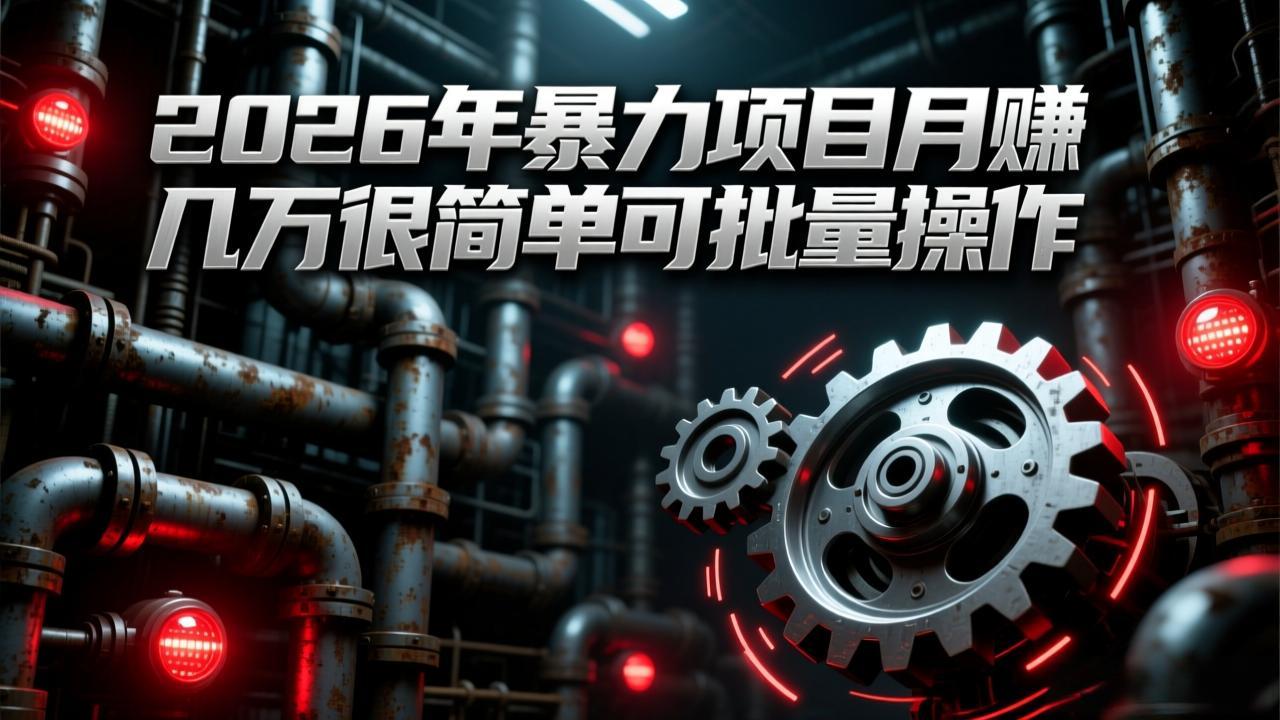 （17218期）2026年暴力项目月赚几万很简单可批量操作，成本低，利润大-我爱项目网