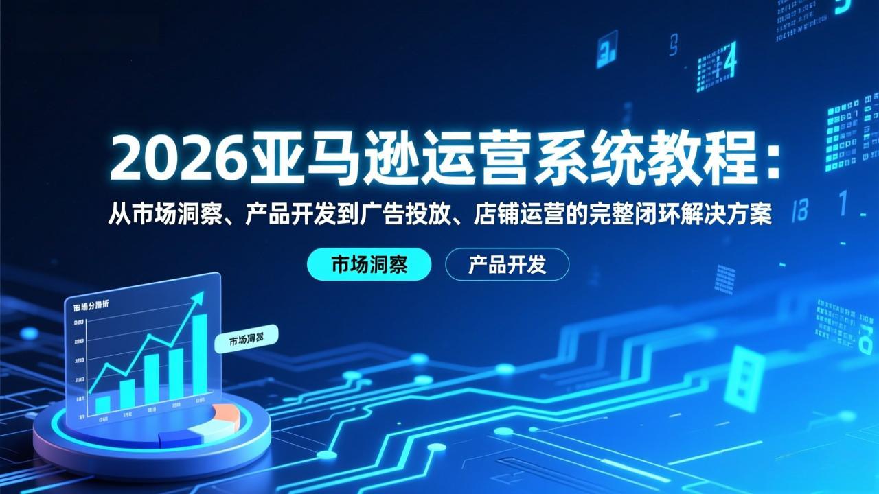 （17208期）2026亚马逊运营系统教程：从市场洞察、产品开发到广告投放、店铺运营的完整闭环解决方案-我爱项目网