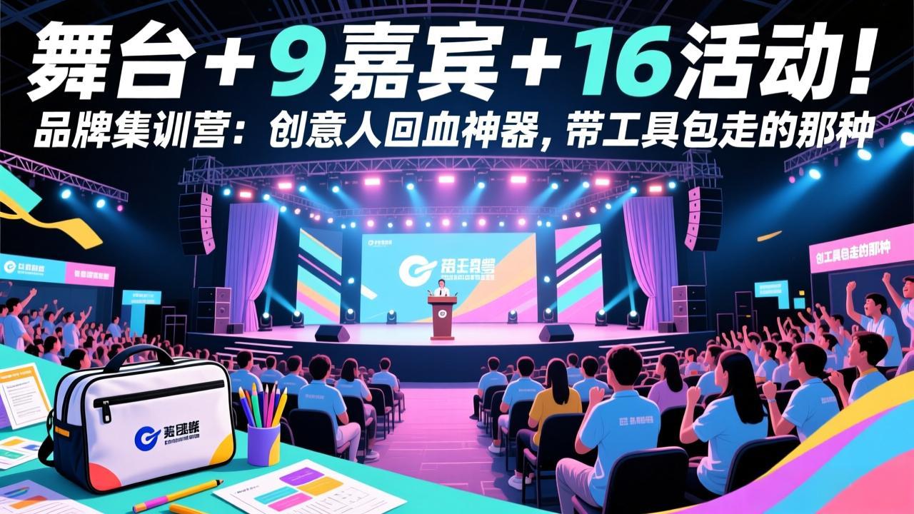 （17413期）舞台 + 9 嘉宾 + 16 活动！品牌集训营：创意人回血神器，带工具包走的那种-我爱项目网