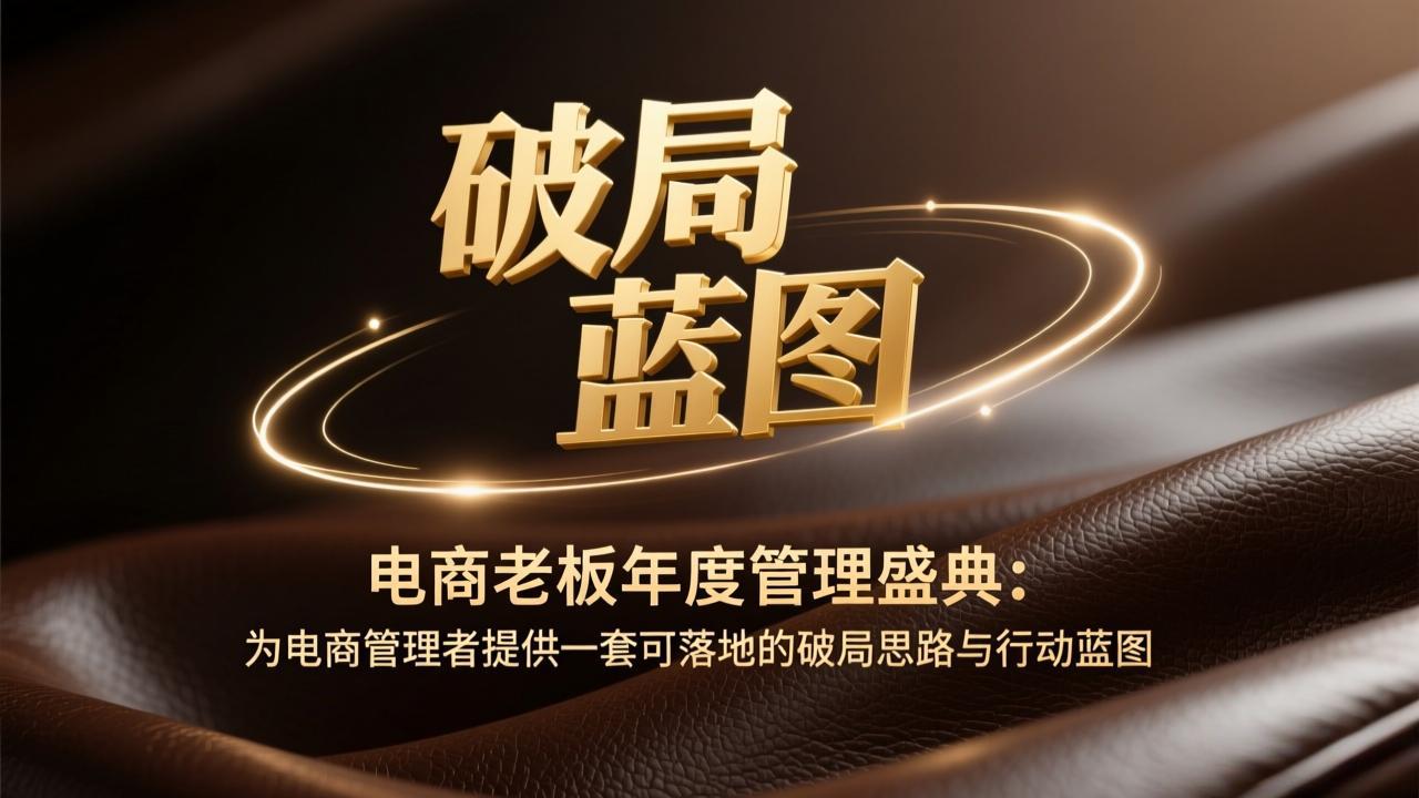 （17374期）电商老板年度管理盛典：为电商管理者提供一套可落地的破局思路与行动蓝图-我爱项目网