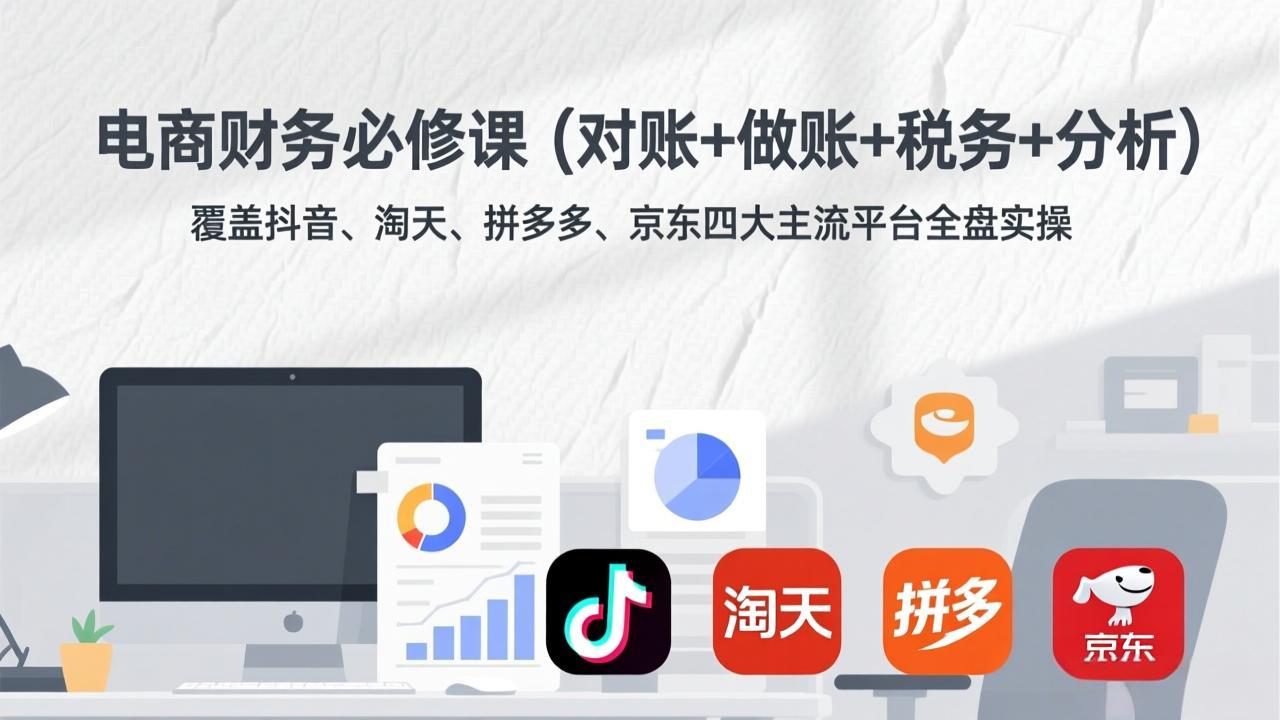（17390期）电商财务必修课（对账+做账+税务+分析）覆盖抖音、淘天、拼多多、京东四大主流平台全盘实操-我爱项目网