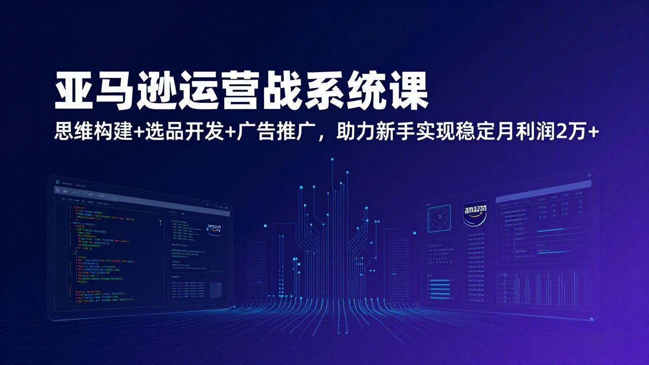 （17311期）亚马逊运营实战系统课，思维构建+选品开发+广告推广，助力新手实现稳定月利润2万+（更新）-我爱项目网