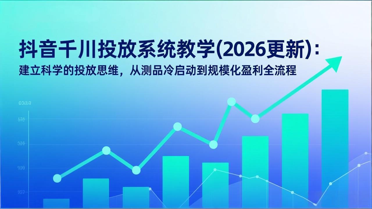 (17314期)抖音千川投放系统教学(2026更新):建立科学的投放思维,从测品冷启动到规模化盈利全流程-我爱项目网