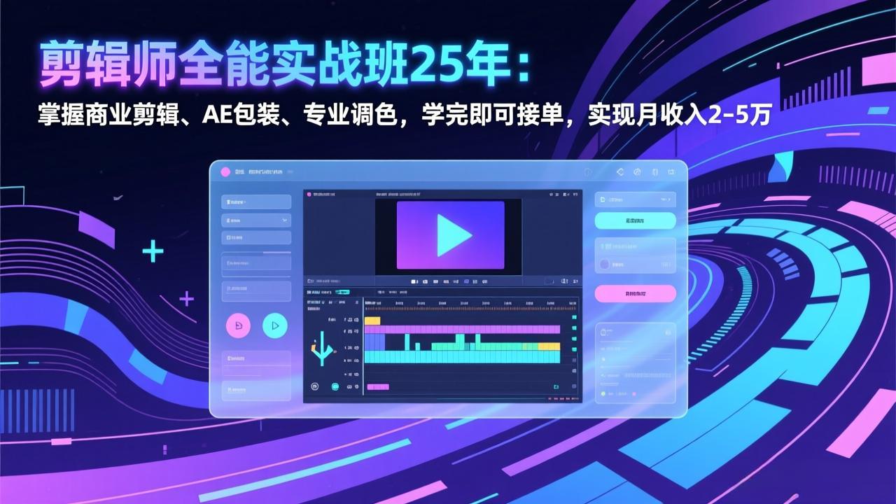 (17294期)剪辑师全能实战班25年:掌握商业剪辑、AE包装、专业调色,学完即可接单,实现月收入2-5万-我爱项目网