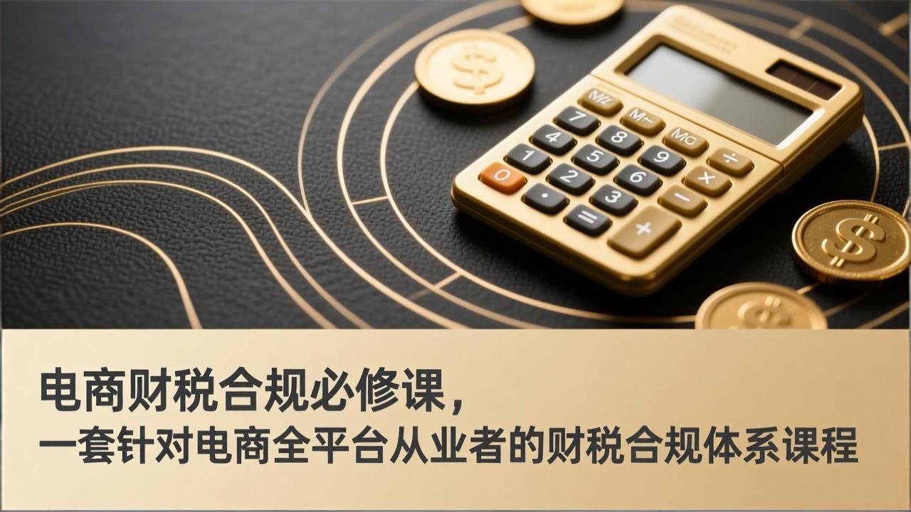 （17359期）电商财税合规必修课，是一套针对电商全平台从业者的财税合规体系课程-我爱项目网