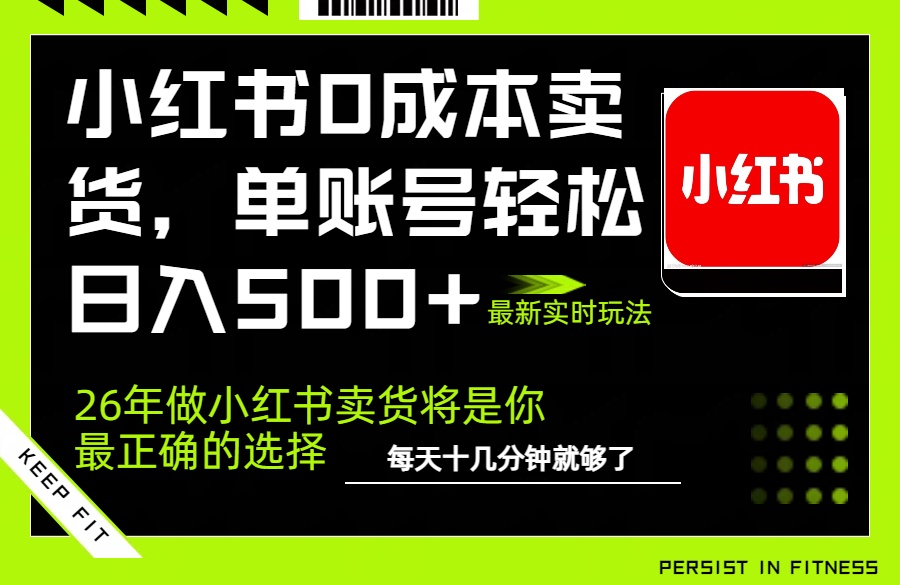 （17462期）小红书0成本AI卖货，单账号轻松日入500+，完全托管AI，可矩阵放大-我爱项目网