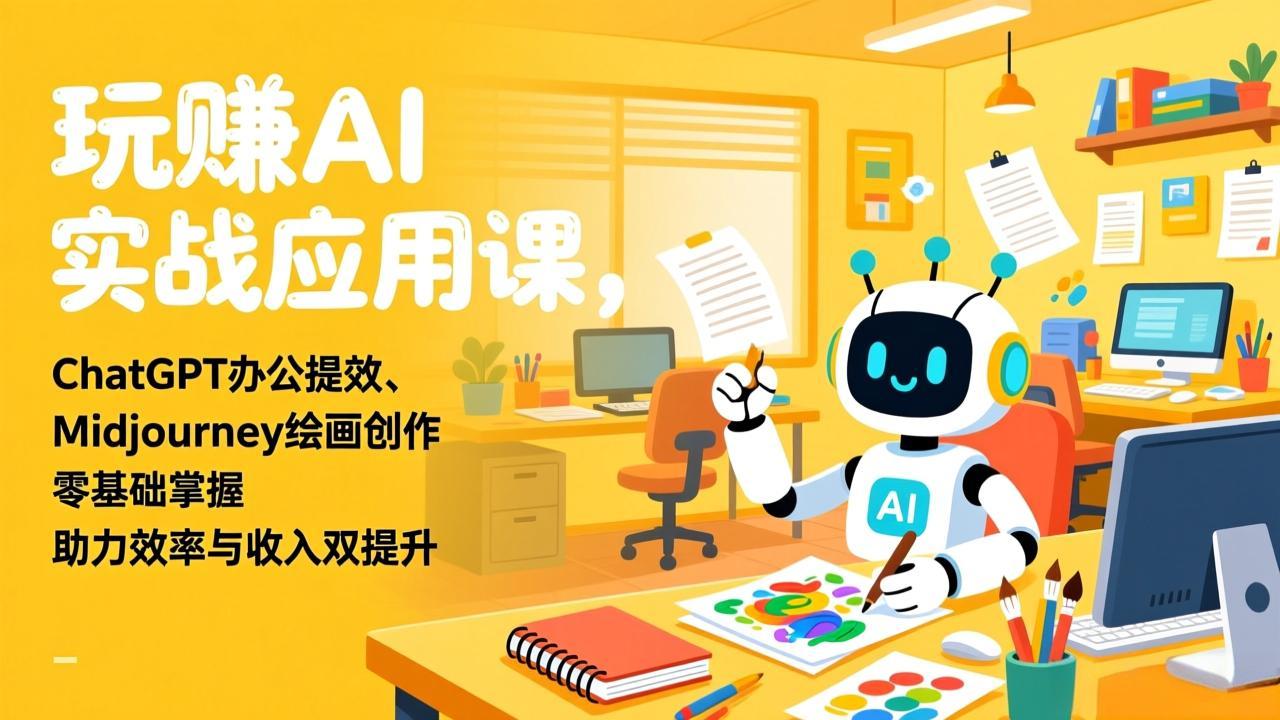 （17295期）玩赚AI实战应用课，ChatGPT办公提效、Midjourney绘画创作，零基础掌握，助力效率与收入双提升-我爱项目网