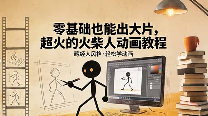 （17464期）零基础也能出大片，超火的火柴人动画教程（藏经人风格）-我爱项目网