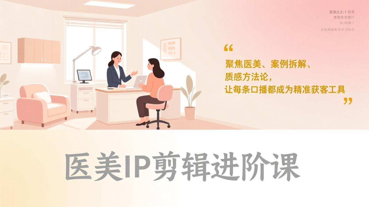 （17303期）医美IP剪辑进阶课，聚焦医美、案例拆解、质感方法论，让每条口播都成为精准获客工具-我爱项目网