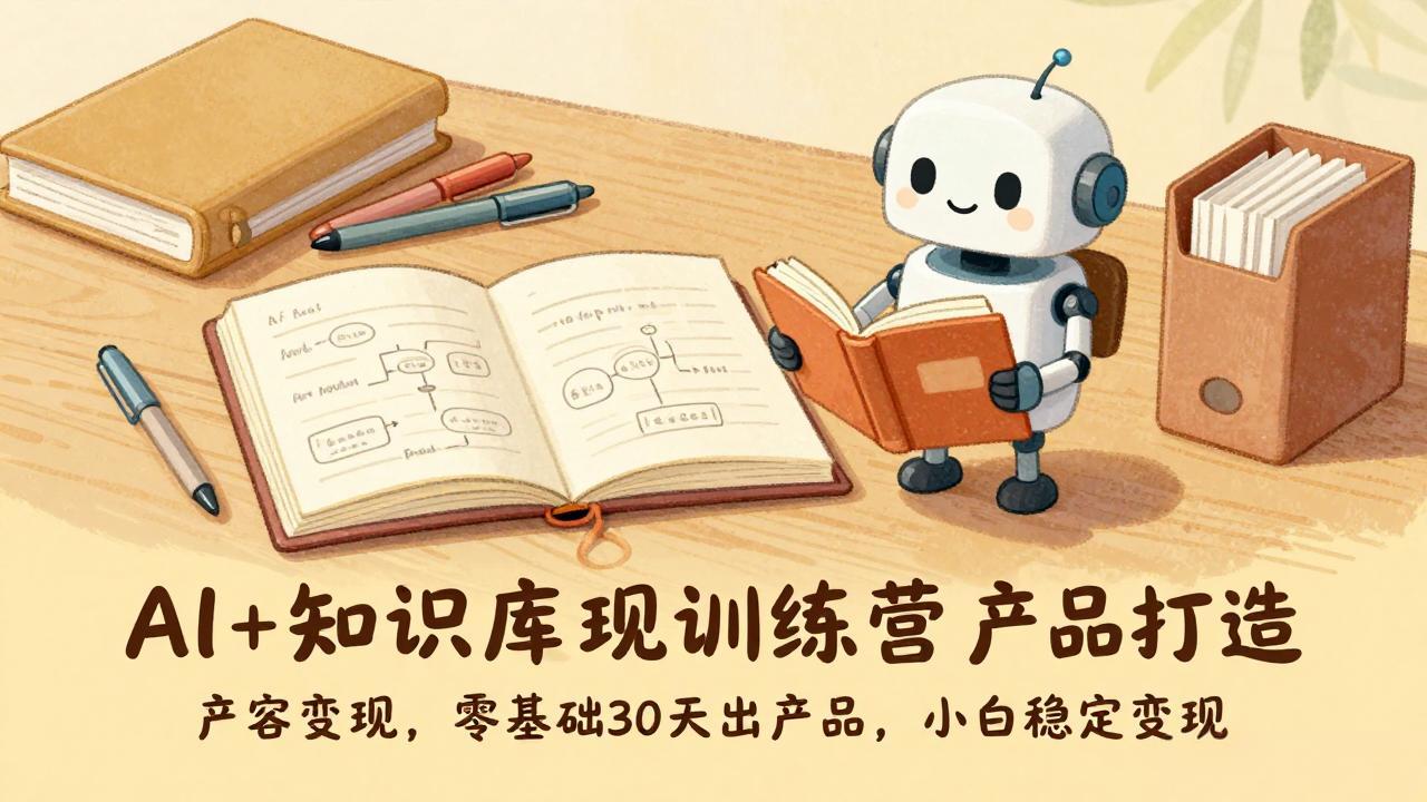 （17323期）AI+知识库变现训练营，产品打造、内容创作、全平台变现，零基础30天出产品，小白稳定变现-我爱项目网