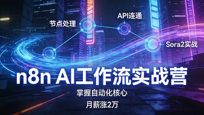 （17458期）n8n AI工作流实战营，节点处理+API连通+Sora2实战，掌握自动化核心月薪涨2万-我爱项目网