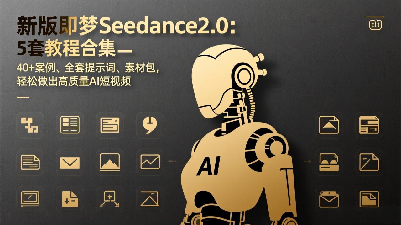 （17398期）新版即梦Seedance2.0：5套教程合集，40+案例、全套提示词、素材包，轻松做出高质量AI短视频-我爱项目网