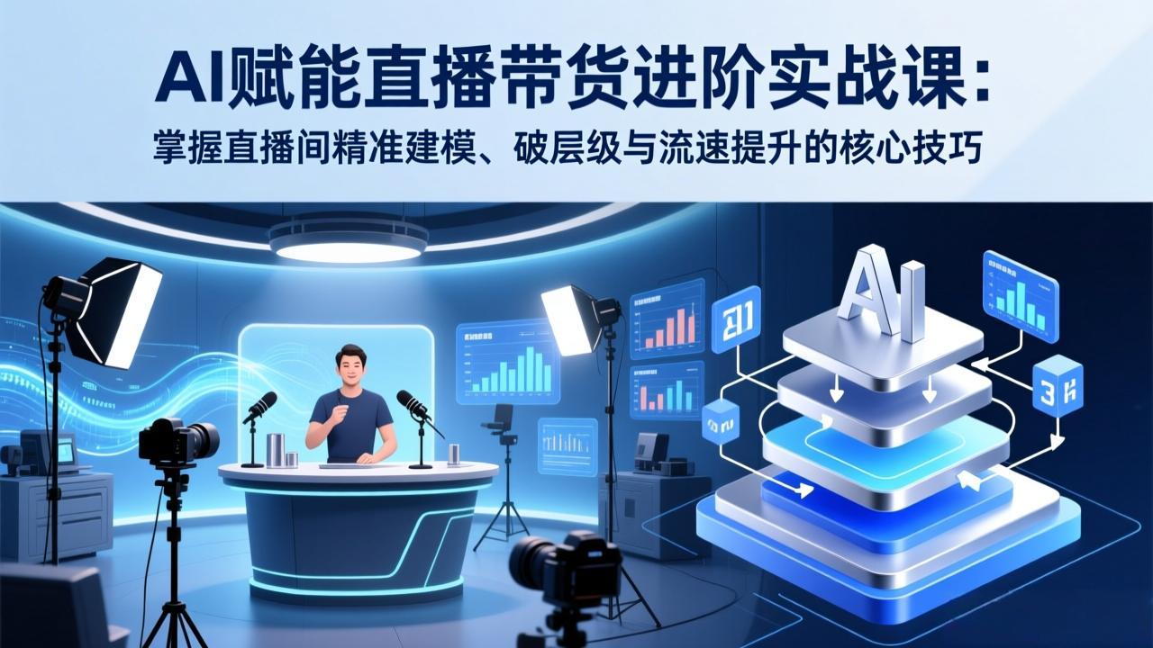 （17405期）AI赋能直播带货进阶实战课：掌握直播间精准建模、破层级与流速提升的核心技巧-我爱项目网