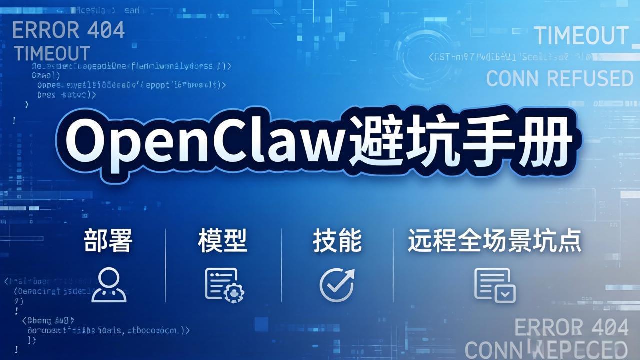 （17671期）OpenClaw避坑手册：部署+模型+技能+远程全场景坑点，一次性给你说全，少走弯路-我爱项目网
