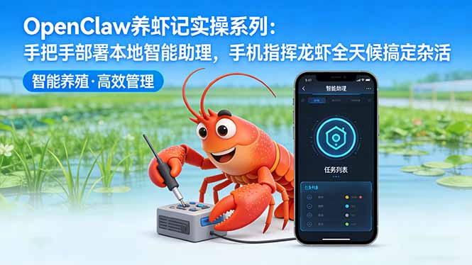 （17790期）OpenClaw养虾记实操系列：手把手部署本地智能助理，手机指挥龙虾全天候搞定杂活-我爱项目网