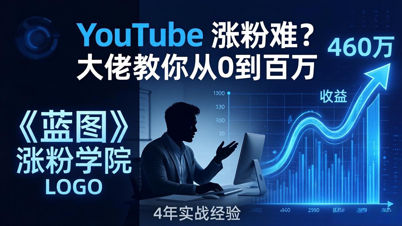 （17836期）YouTube 涨粉难？《蓝图涨粉学院》：4 年赚 460 万的大佬教策略，从0到百万有路径！-我爱项目网