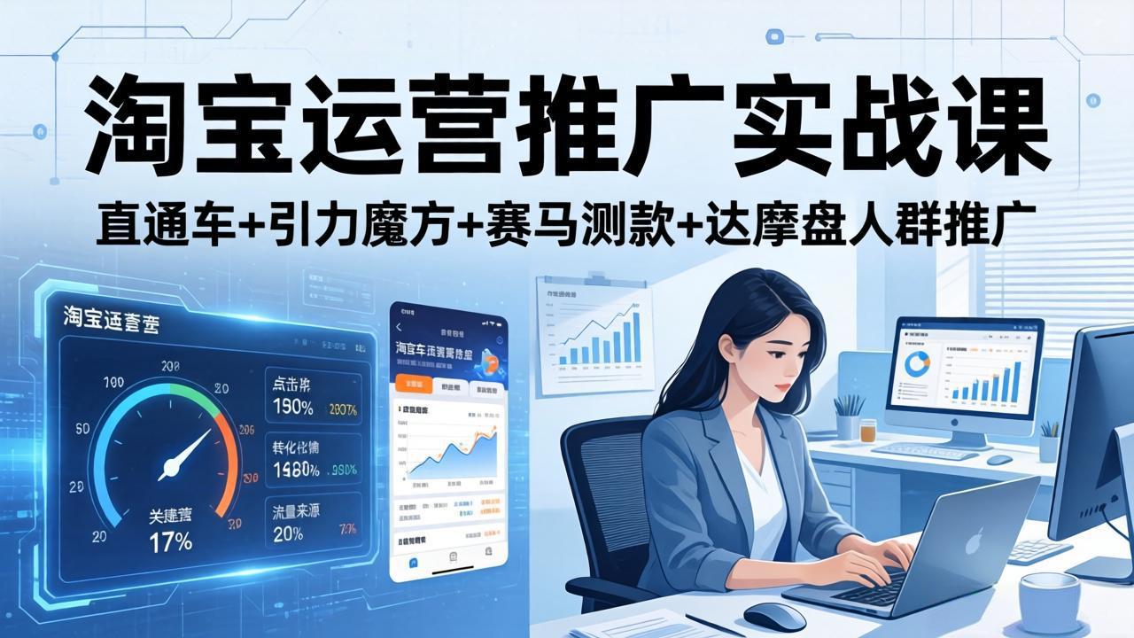 （17774期）淘宝运营推广实战课（更新26年3月）直通车+引力魔方+赛马测款+达摩盘人群推广等-我爱项目网